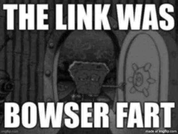 The link was bowser fart | image tagged in the link was bowser fart | made w/ Imgflip meme maker