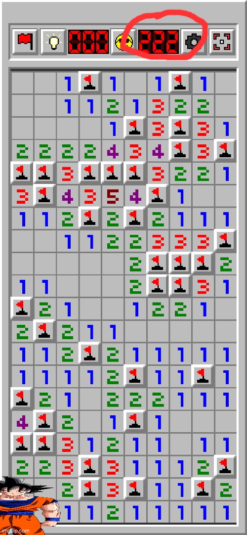 Guys I beat minesweeper in 222 seconds isn’t that cool | made w/ Imgflip meme maker