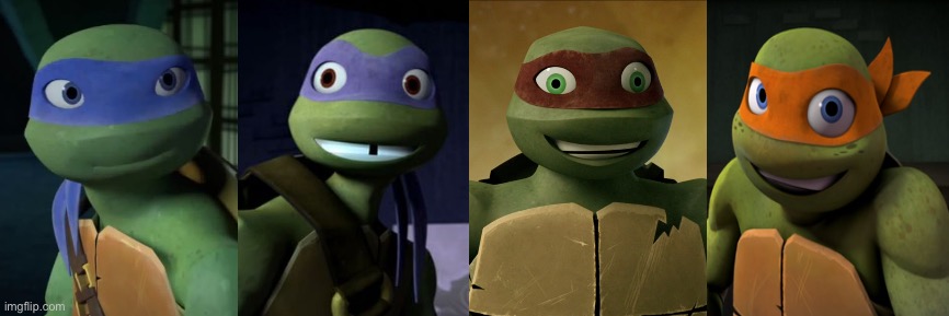 2012 Turtles are so happy, proud and excited. | image tagged in tmnt,teenage mutant ninja turtles,nickelodeon,tmnt 2012 | made w/ Imgflip meme maker