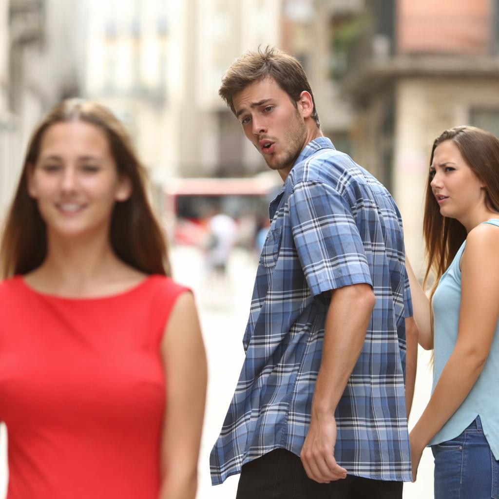 Distracted boyfriend Blank Meme Template