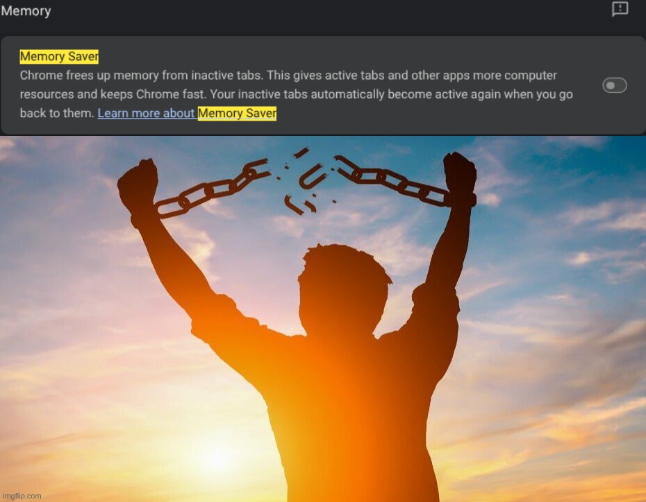 this feature is worse than hitler | image tagged in breaking chains | made w/ Imgflip meme maker