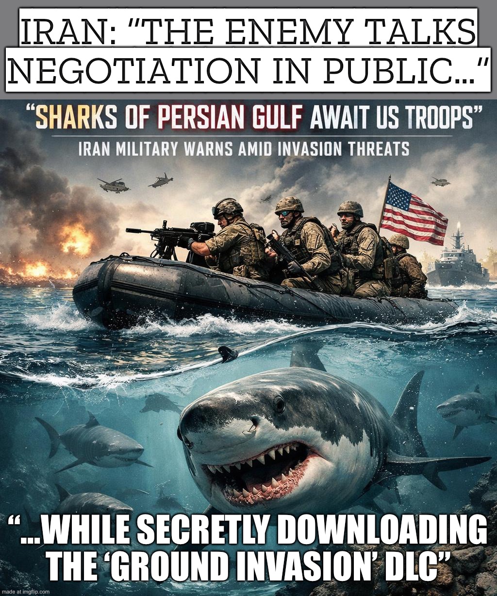 US: “We’re open to negotiations.”; Also US (secretly): *downloads ‘Ground Invasion’ — WW3 DLC* | IRAN: “THE ENEMY TALKS NEGOTIATION IN PUBLIC…”; “…WHILE SECRETLY DOWNLOADING THE ‘GROUND INVASION’ DLC” | image tagged in us israel iran war world war 3 dlc,world war 3,iran,united states,foreign policy,donald trump | made w/ Imgflip meme maker