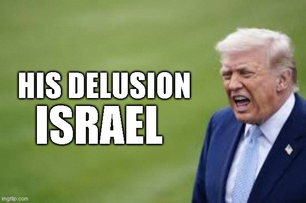 Trump De Jew | His delusion; Israel | image tagged in trump,jew,israel,donald trump approves | made w/ Imgflip meme maker