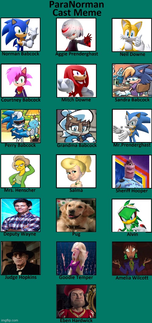 ParaSonic | image tagged in paranorman cast meme | made w/ Imgflip meme maker