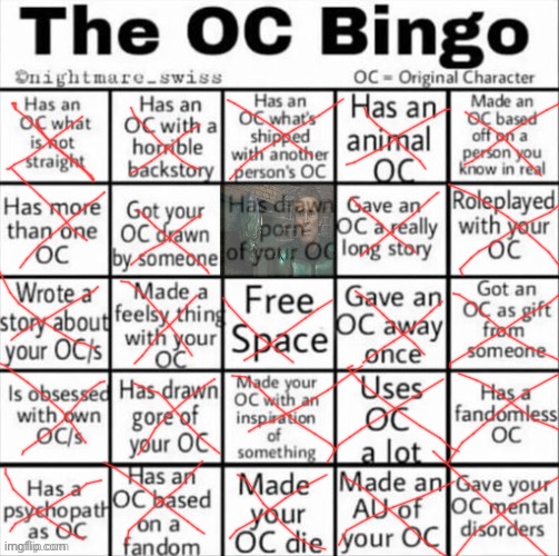 The OC bingo | image tagged in the oc bingo | made w/ Imgflip meme maker
