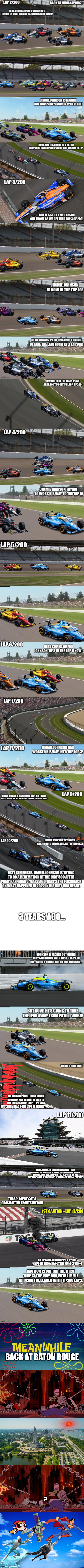 The Attack on Baton Rouge + Indy 500 + Coke 600 (Part 5: First Caution at the Indy 500 + Team Superman is Coming) | made w/ Imgflip meme maker