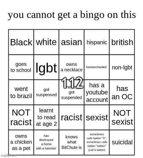 you simply just cant | 112 | image tagged in you simply just cant | made w/ Imgflip meme maker