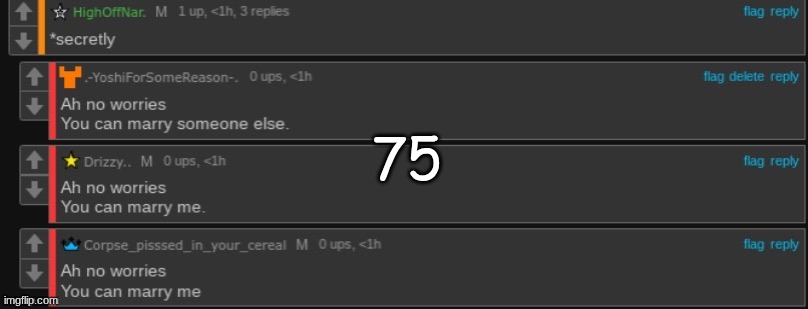 Ah no worries. You can marry me | 75 | image tagged in ah no worries you can marry me | made w/ Imgflip meme maker