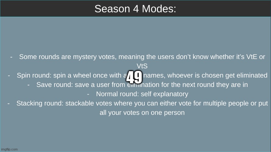 Voting Game S4 Twists | 49 | image tagged in voting game s4 twists | made w/ Imgflip meme maker