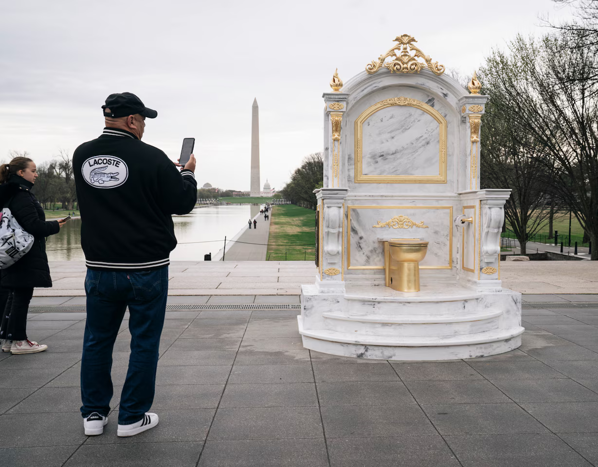 Trump toilet artwork Blank Meme Template