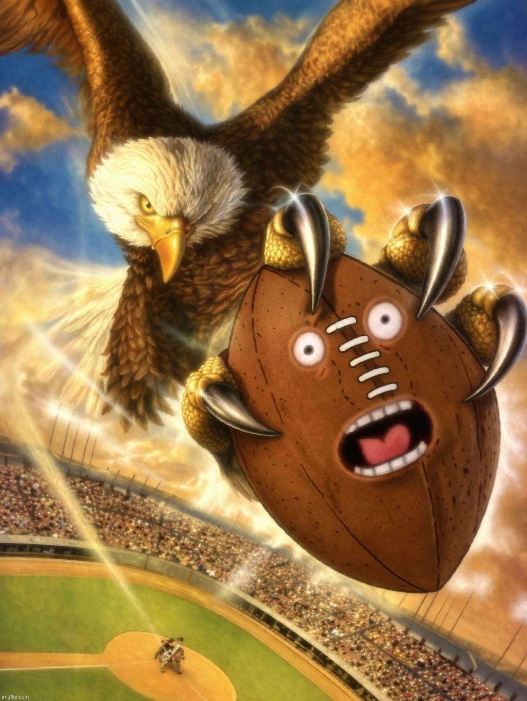 cool as fuck eagle grabbing a footbill | made w/ Imgflip meme maker