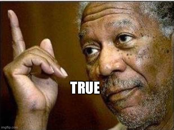 True | image tagged in morgan freeman | made w/ Imgflip meme maker