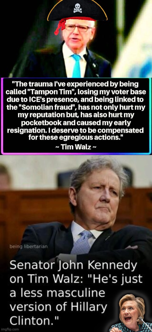 Tampon Tim is like Hillary but less masculine | image tagged in tampon,trhtimmy,hillary | made w/ Imgflip meme maker