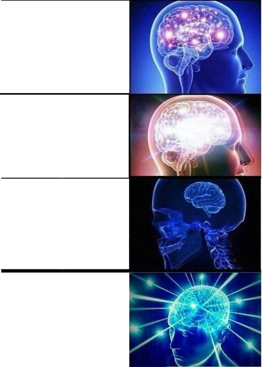 Expanding brain with plottwist Blank Meme Template
