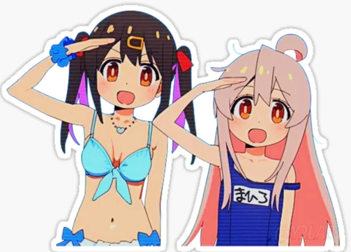 Mihari and Mahiro Oyama Blank Meme Template