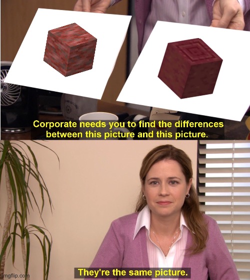 There the same block | image tagged in memes,they're the same picture,chaos cubed,minecraft memes | made w/ Imgflip meme maker