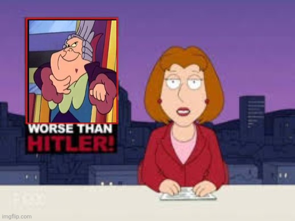 Thaddeus Vent from the 1990s British-French-American cartoon Oscar's Orchestra is a meanie who has banned music from the world | image tagged in worse than hitler,oscars orchestra,1990s,cartoon,dictator,villains | made w/ Imgflip meme maker