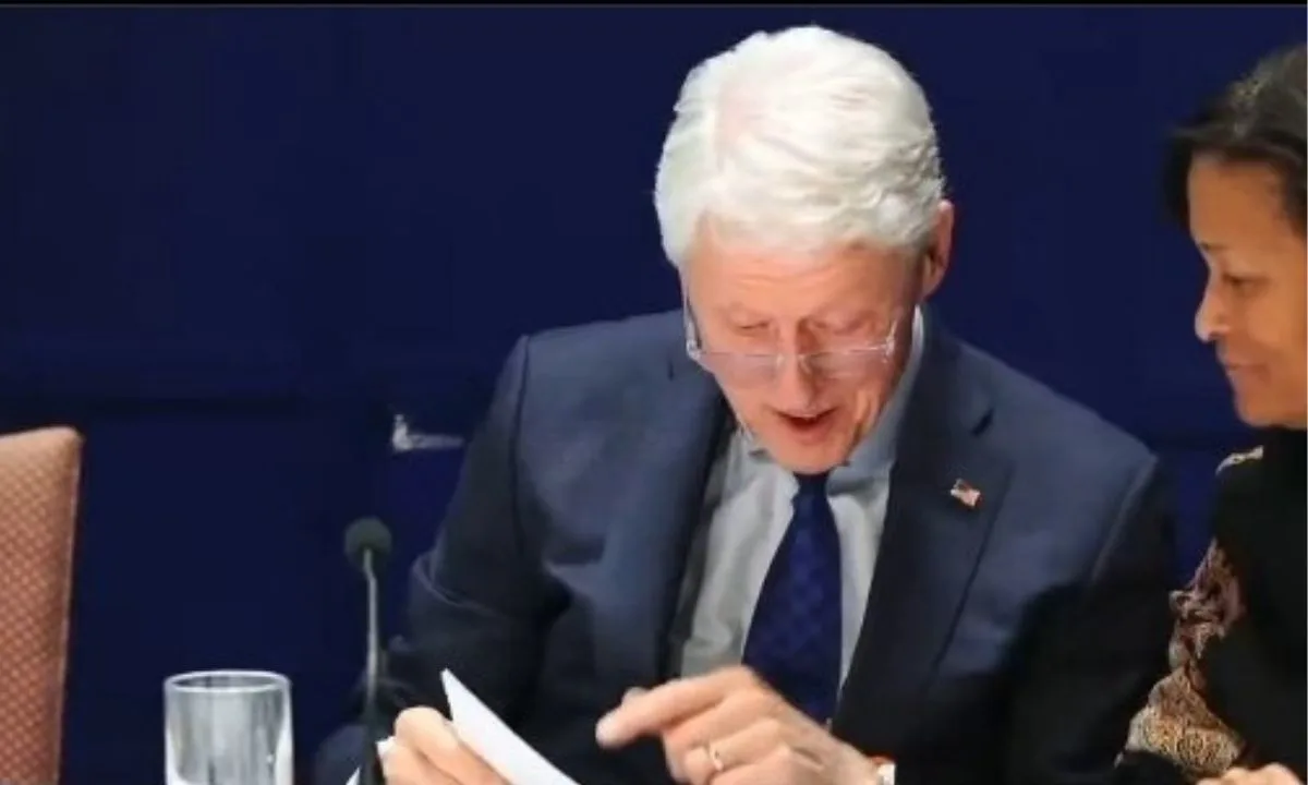 Bill Clinton Watching Old Photos Blank Meme Template