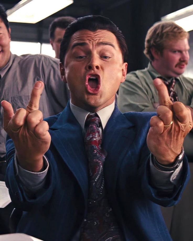 Leonardo double fingers Blank Meme Template