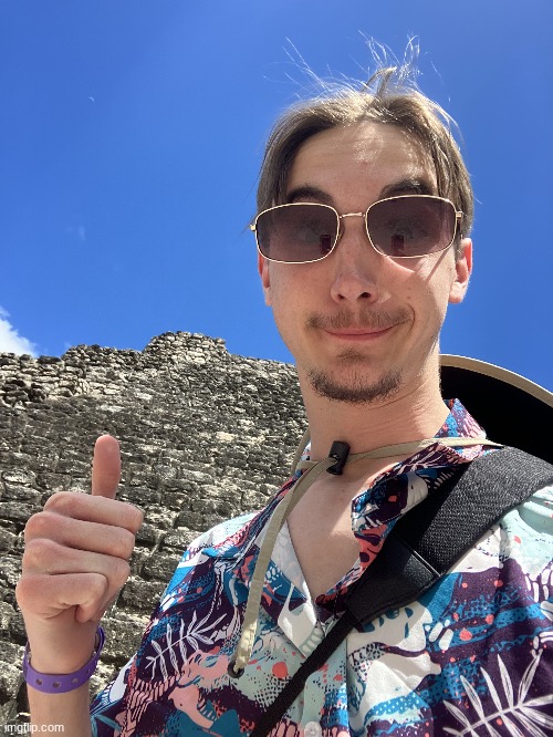 Went to  Myan Ruins fr fr | image tagged in im not spider man | made w/ Imgflip meme maker