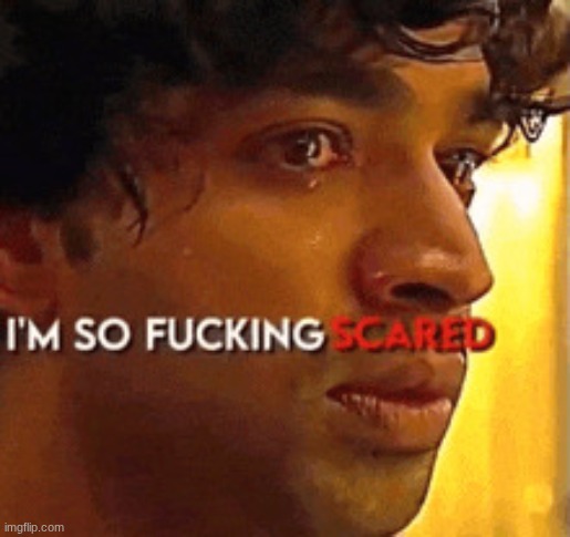 I’m so fucking scared | image tagged in i m so fucking scared | made w/ Imgflip meme maker
