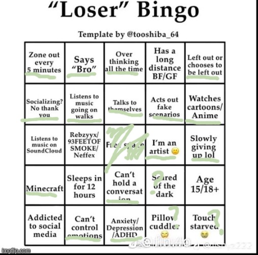 more bingos... heheheh.... hehehehehe :3 | image tagged in loser bingo | made w/ Imgflip meme maker