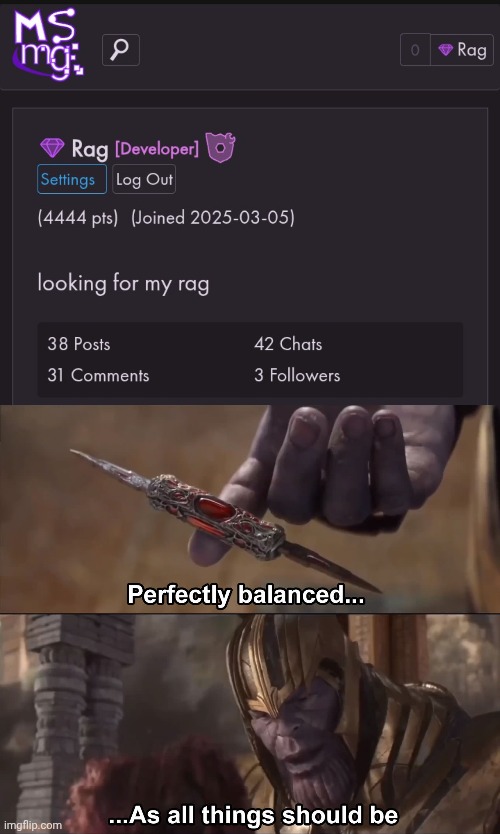 yeah | image tagged in thanos perfectly balanced as all things should be | made w/ Imgflip meme maker