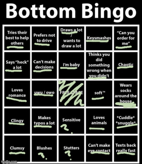 well I did both the bingoes... um. UM. NAR ? | image tagged in bottom bingo | made w/ Imgflip meme maker