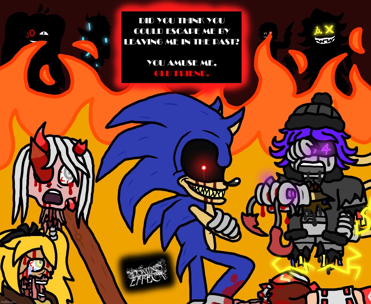 YOUR FRIEND 'TILL THE END - A Domino Effect drawing. | made w/ Imgflip meme maker