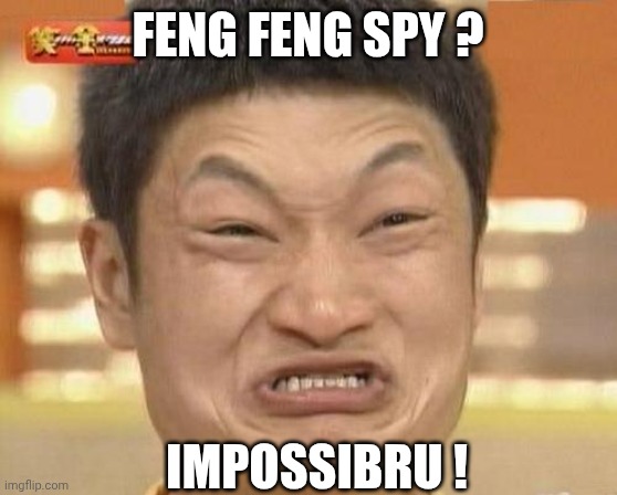 Impossibru Guy Original Meme | Feng feng spy ? Impossibru ! | image tagged in memes,impossibru guy original | made w/ Imgflip meme maker