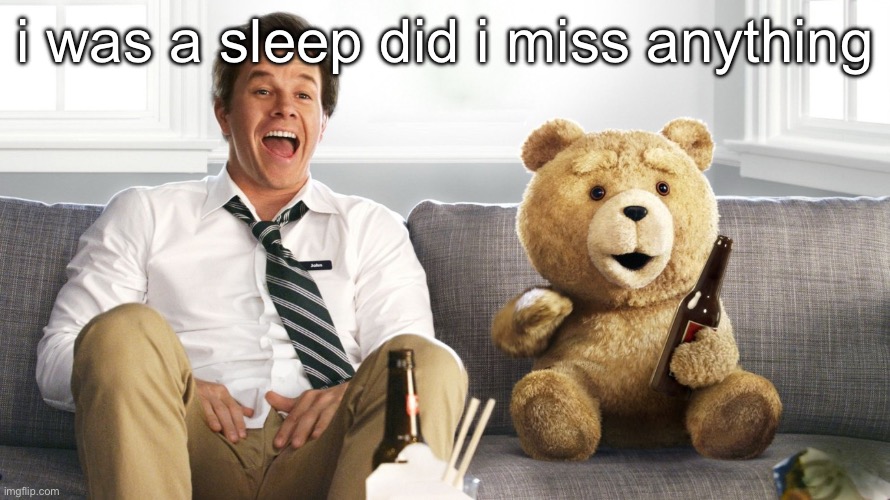 ted | i was a sleep did i miss anything | image tagged in ted | made w/ Imgflip meme maker