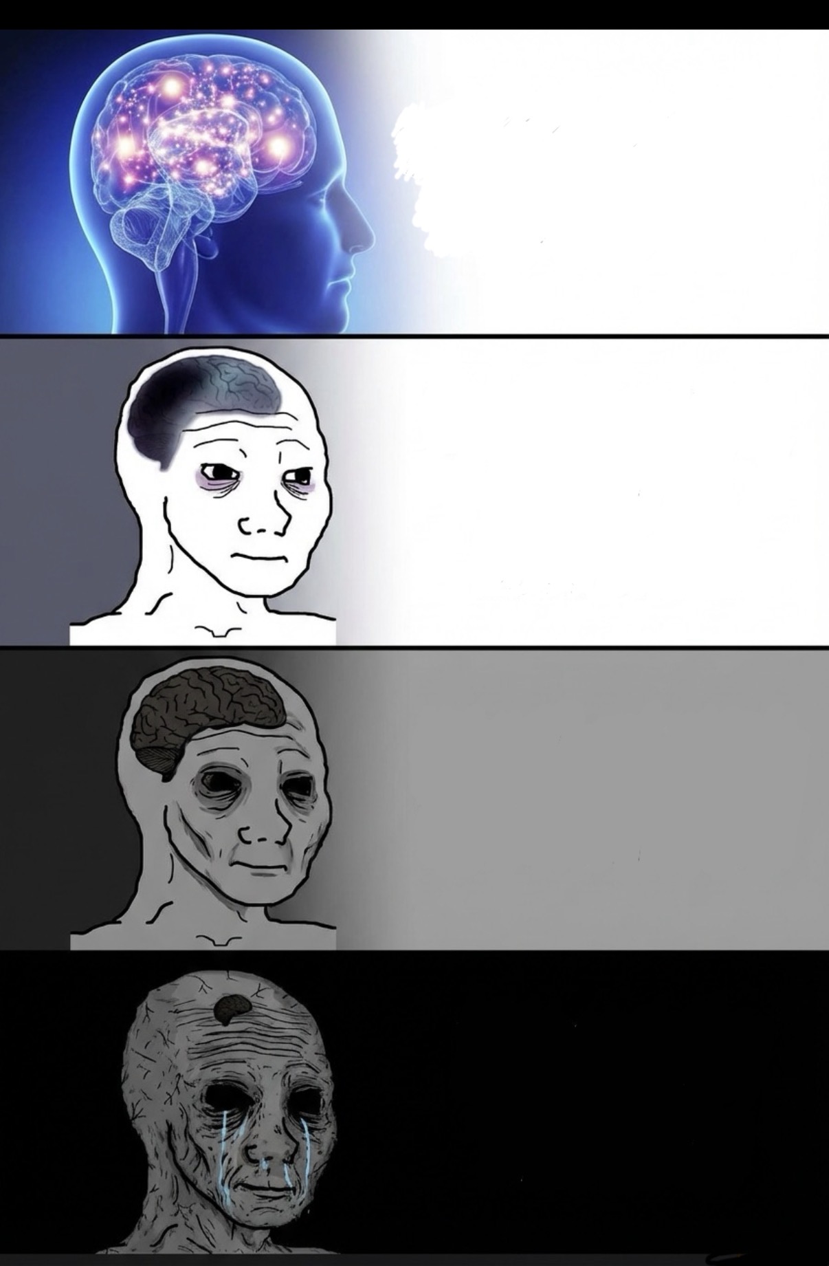 scribbled wojak galaxy brain Blank Meme Template