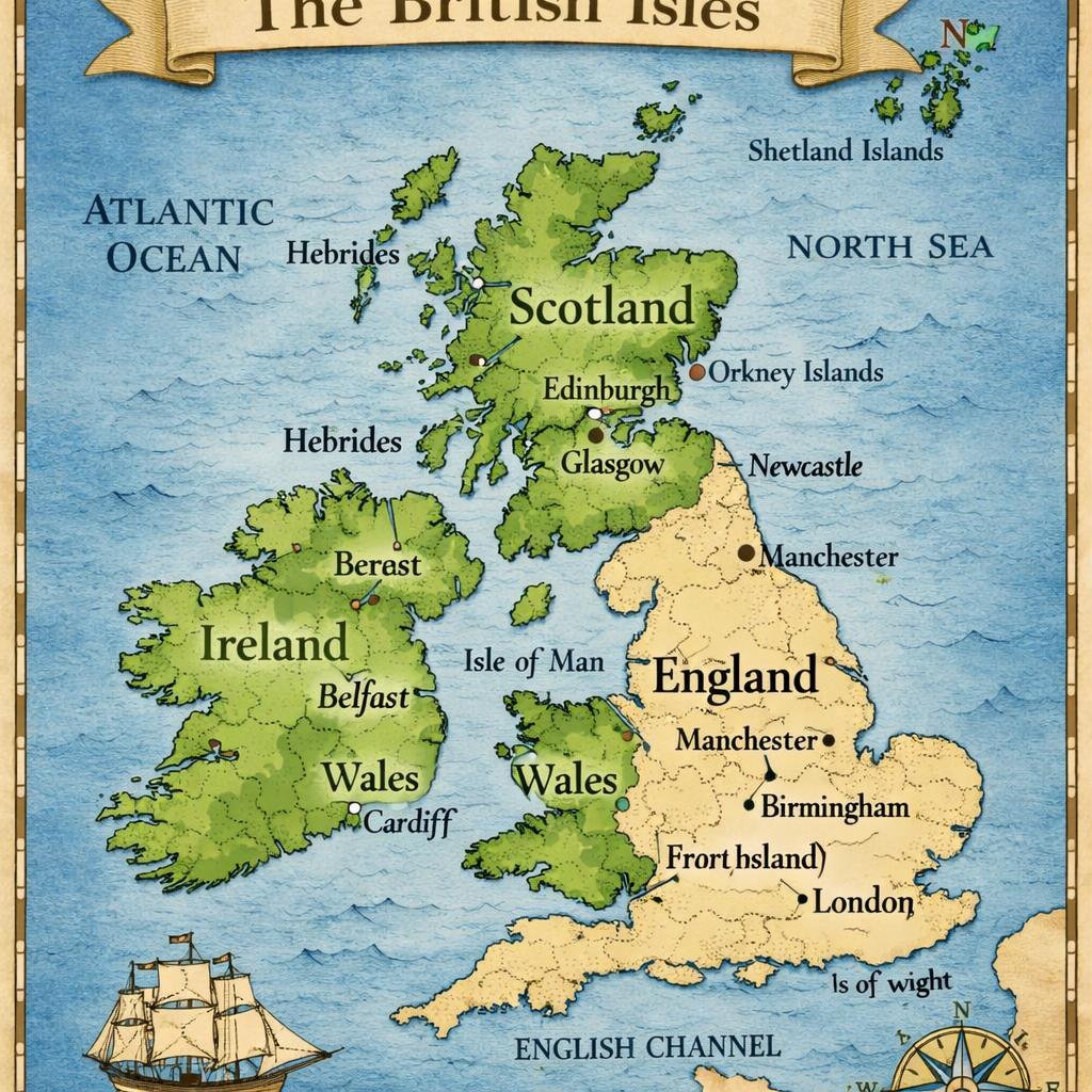 a map of the brititsh isles Blank Meme Template