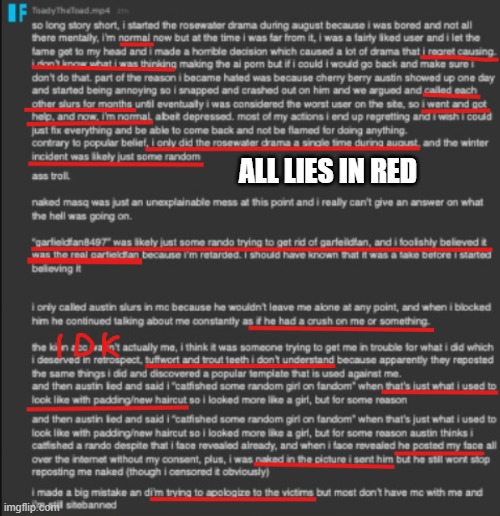 All lies are in red any questions feel free to ask | ALL LIES IN RED | made w/ Imgflip meme maker