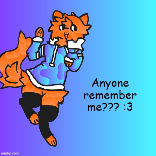 I'm back Imgfilp! | Anyone remember me??? :3 | image tagged in furry,cat,ginger | made w/ Imgflip meme maker