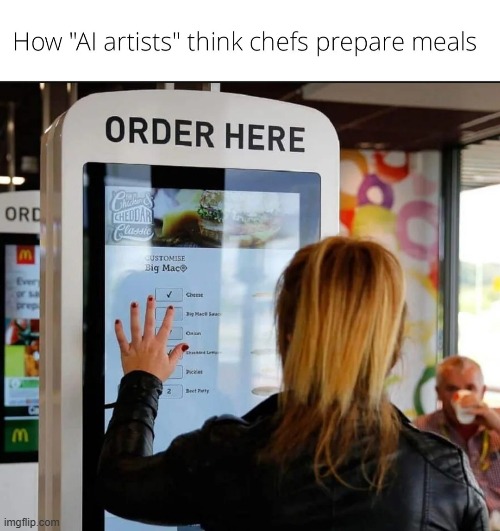 The AI itself is the artist, not the prompter | image tagged in funny | made w/ Imgflip meme maker