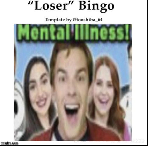 loser bingo | image tagged in loser bingo | made w/ Imgflip meme maker