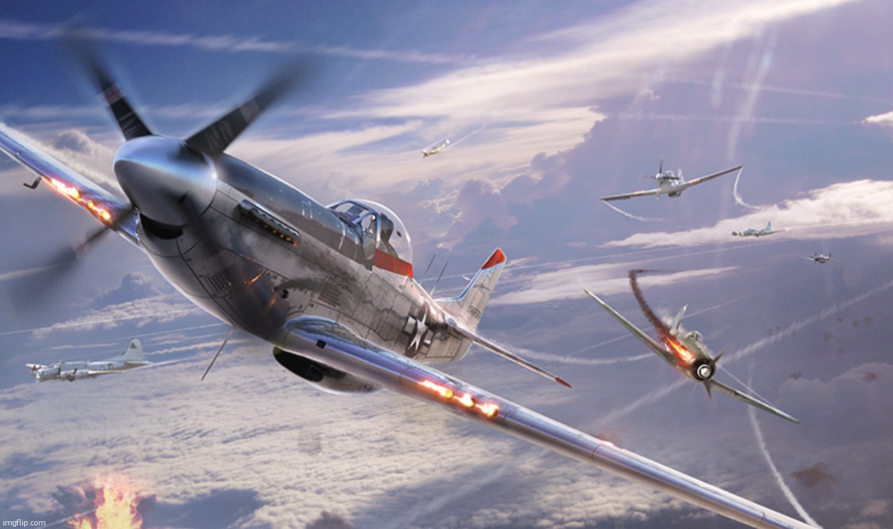 P-51 Dogfight | image tagged in p-51 dogfight | made w/ Imgflip meme maker