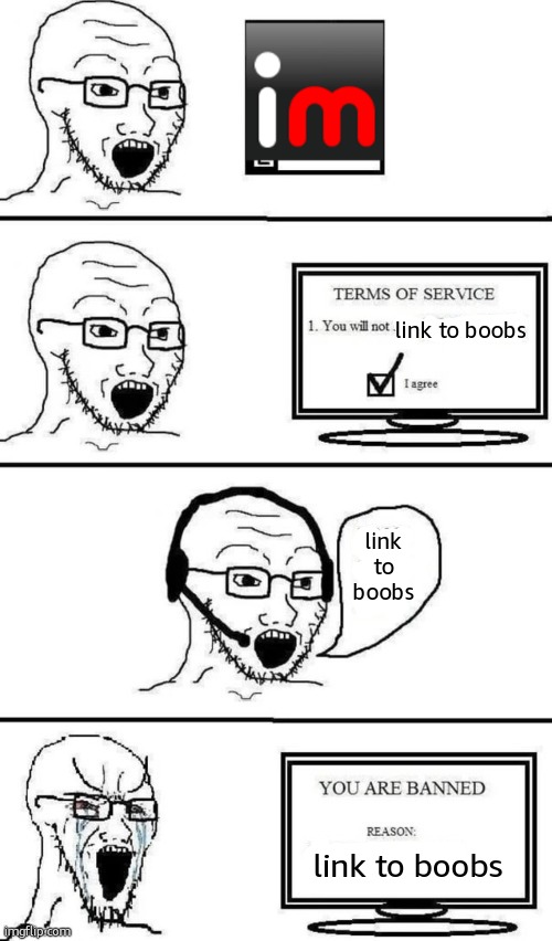 banned | link to boobs; link to boobs; link to boobs | image tagged in banned | made w/ Imgflip meme maker