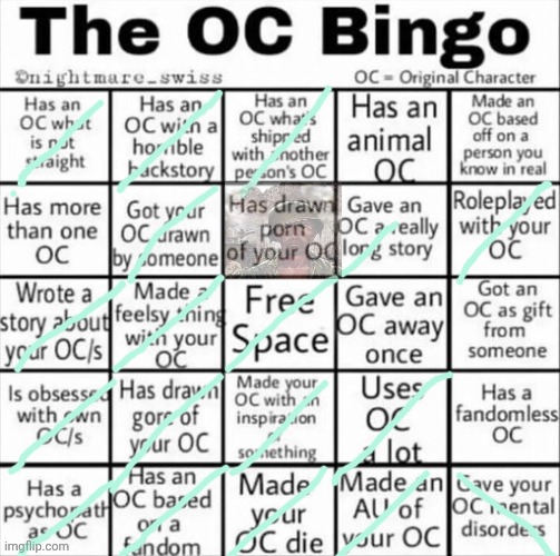 The OC bingo | image tagged in the oc bingo | made w/ Imgflip meme maker