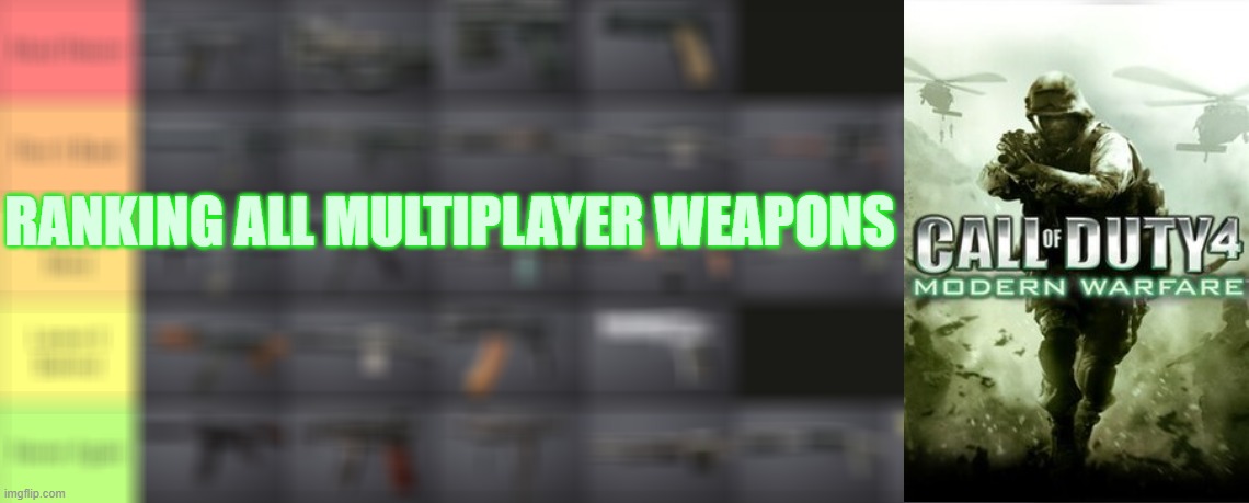 this is the thumbnail for my new youtube video | RANKING ALL MULTIPLAYER WEAPONS | image tagged in thumbnail,youtube,video | made w/ Imgflip meme maker