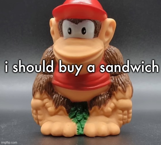 diddy kong | i should buy a sandwich | image tagged in diddy kong | made w/ Imgflip meme maker