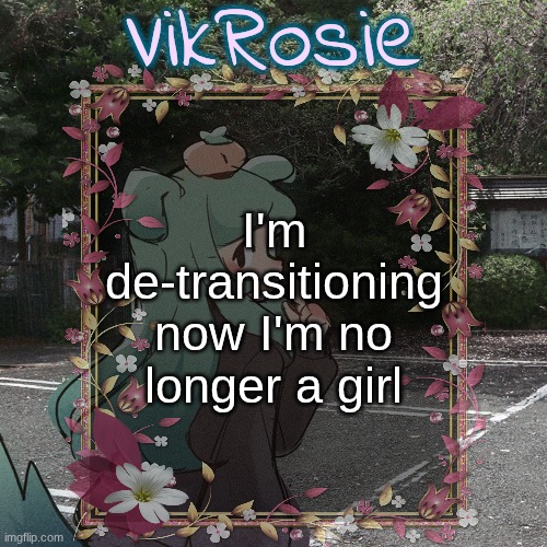 Rose's Tanger Temp | I'm de-transitioning now I'm no longer a girl | image tagged in rose's tanger temp | made w/ Imgflip meme maker