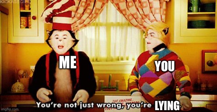 You're not just wrong, you're stupid. | Me You Lying | image tagged in you're not just wrong you're stupid | made w/ Imgflip meme maker