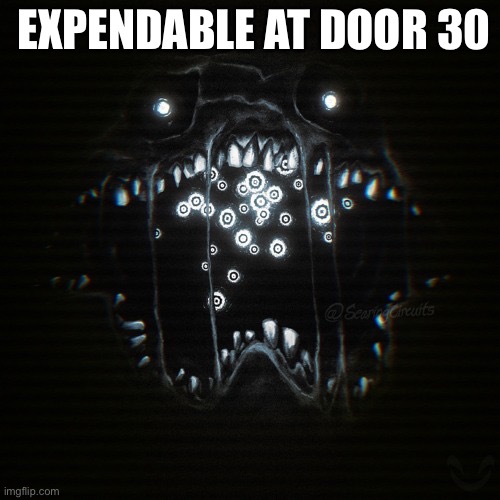 Expendable at door 30 | image tagged in pandemonium | made w/ Imgflip meme maker