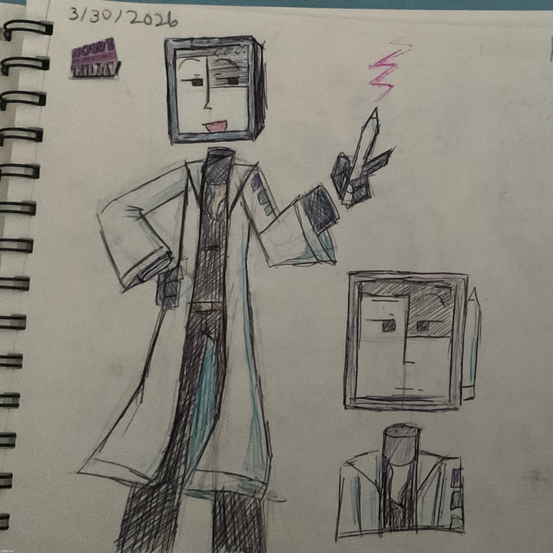 first colored art in my sketchbook and i made it last month | image tagged in professor procreate | made w/ Imgflip meme maker