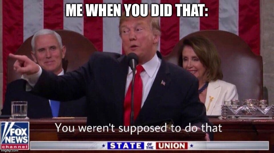 ME WHEN YOU DID THAT: | image tagged in you were not supposed to do that | made w/ Imgflip meme maker