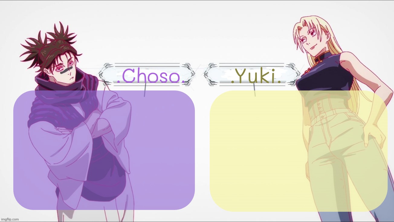 denji and Moonshade announcement template Blank Meme Template