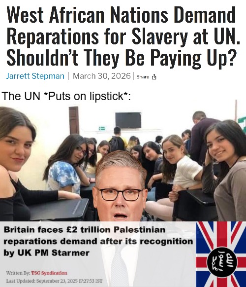 The UN *Puts on lipstick*: | image tagged in funny,uk,united nations,woke,africa | made w/ Imgflip meme maker