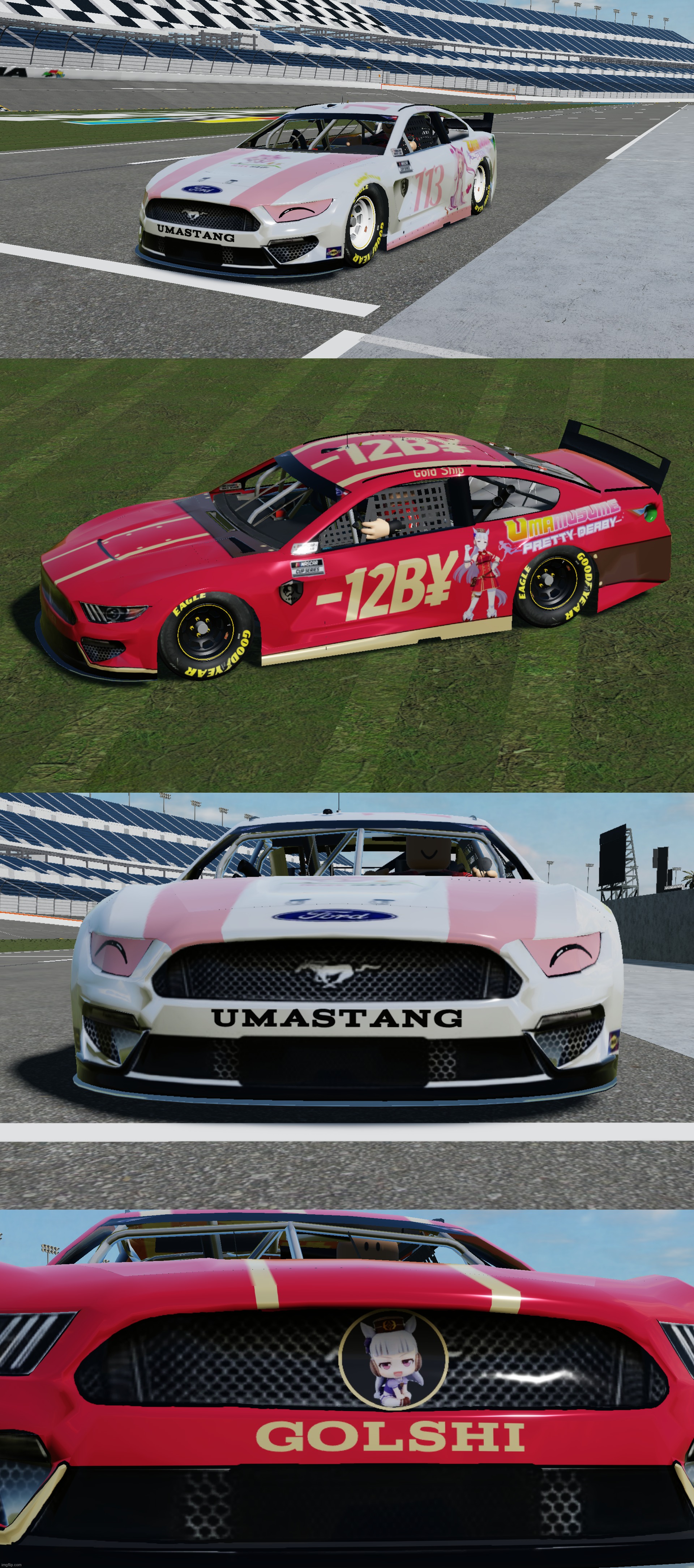 just a pair of Umamusume-themed NASCAR liveries | made w/ Imgflip meme maker